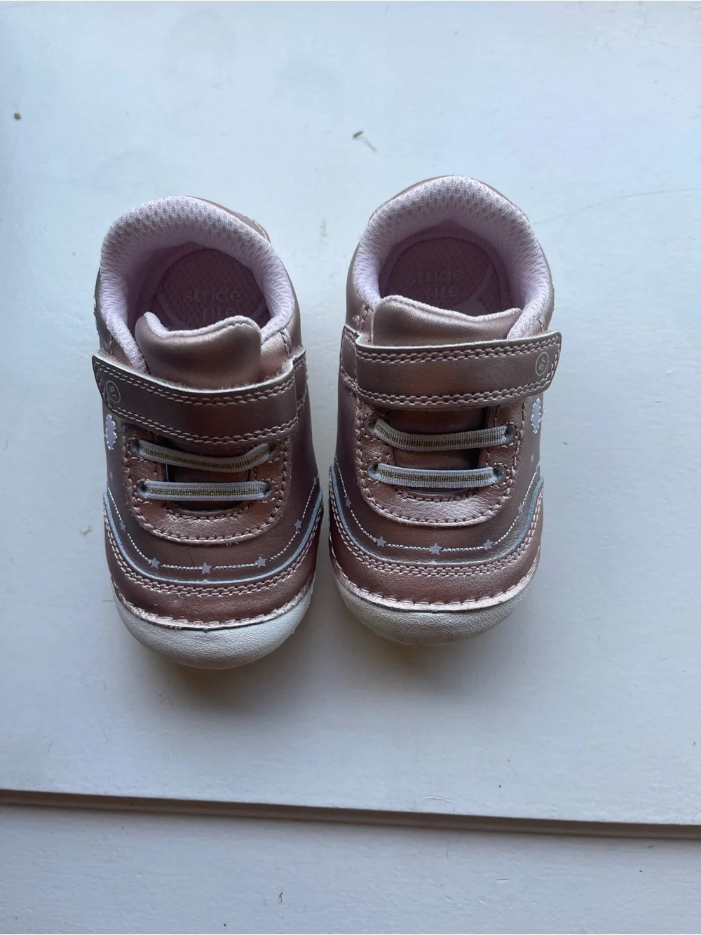 Kids Rose Gold Cloud Sneaker with Velcro Strap